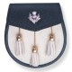 Black Watch Semi Dress Leather Sporran with Chain Belt