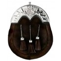 Thistle Cantle Rabbit Hair Sporran with Chain Belt
