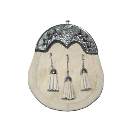 Thistle Cantle Rabbit Hair Sporran with Chain Belt