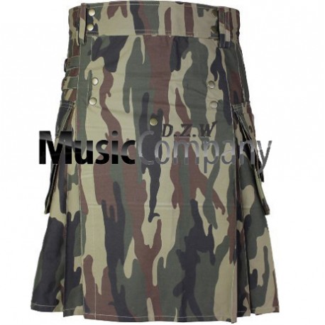 Military Black Scottish Casual Utility Kilt