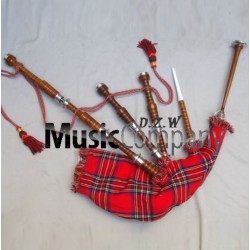 Full Silver Plain Highland Rosewood Bagpipe
