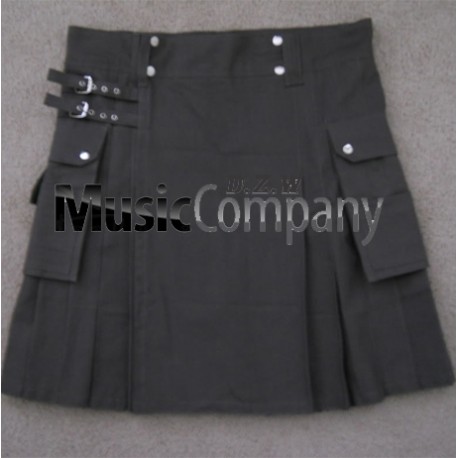 Military Black Scottish Casual Utility Kilt