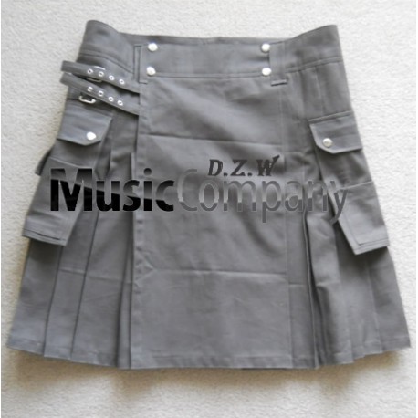 Deluxe Drak Gray Scottish Casual Utility Kilt