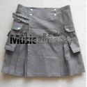 Deluxe Gray Scottish Casual Utility Kilt