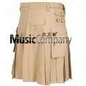 Khaki Deluxe Scottish Casual Utility Kilt