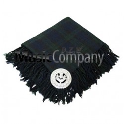 Black Watch Scottish Fly Plaid with Knotted Fringe