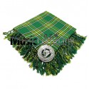 Irish National Scottish Fly Plaid with Knotted Fringe