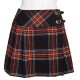 Ladies Black Stewart Scottish Mini Billie Kilt Mod Skirt