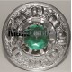 Thistle Plaid Brooch with Emerald Stone