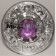 Thistle Plaid Brooch with Amethyst Stone