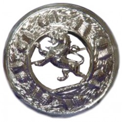 Thistle Plaid Brooch with Rampant Lion Badge