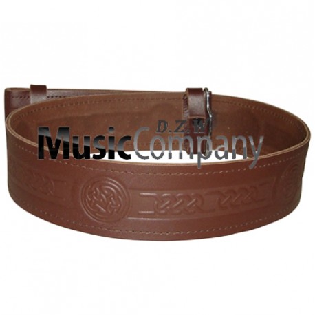 Thistle Embossed Piper and Drummer Kilt Waist Belt with Buckle