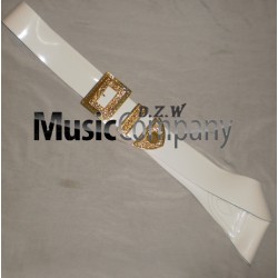 White PVC Piper Cross Belt with Guard Mounts