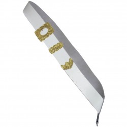 White leather Piper Cross Belt with Thistle Mounts