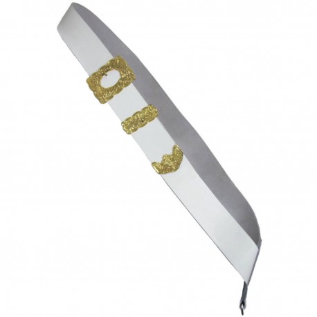 White leather Piper Cross Belt with Thistle Mounts