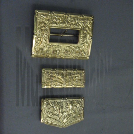 GILT Thistle Cross Belt Buckle Set