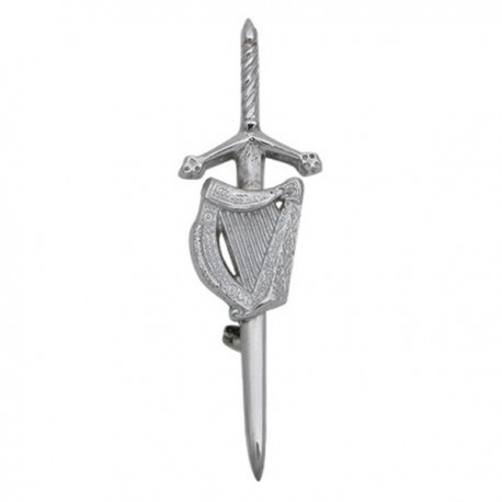 Irish Harp Swords Kilt Pin