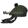 Dark Green Balmoral Hat with Black Ball Pom Pom