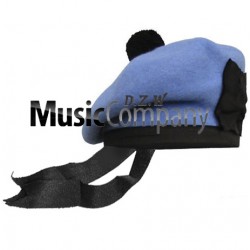 Sky Blue Balmoral Hat with Black Ball Pom Pom