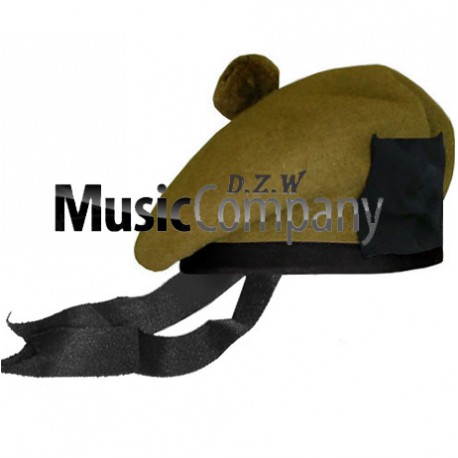 Khaki Balmoral Hat with Khaki Ball Pom Pom
