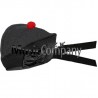 Black Glengarry Hat with Red Ball Pom Pom
