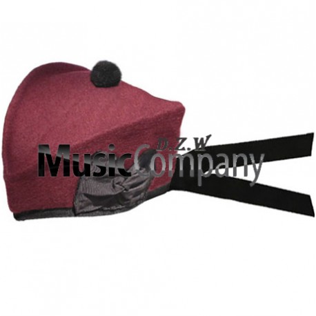 Airborne Maroon Glengarry Hat with Black Ball Pom Pom