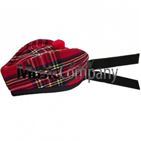 Royal Stewart Glengarry Hat with Red Ball Pom Pom