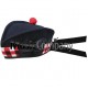 Diced Navy Blue  Glengarry Hat with Red Ball Pom Pom