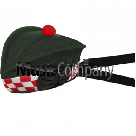 Diced Special Forces Green Glengarry Hat with Dark Green Ball Pom Pom