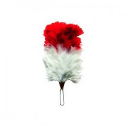 Red/White Feather Hackle Plume