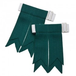 Green Colored Scottish/Highland Kilt Sock Flashes