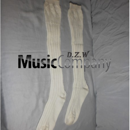 White Scottish/Highland Wool Kilt Hose/Sock