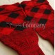 Scottish/Highland Red and Black Diced Wool kilt Hose Top