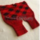 Scottish/Highland Red and Black Diced Wool kilt Hose Top