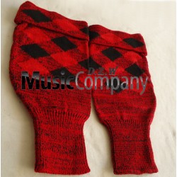 Scottish/Highland Red and Black Diced Wool kilt Hose Top