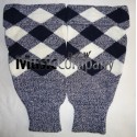 Scottish/Highland Blue and White Diced Wool kilt Hose Top