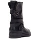 Black biker boot with fur