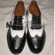 Black/White Ghillie Brogues Leather Upper with Leather Sole