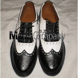Black/White Ghillie Brogues Leather Upper with Leather Sole