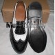 Black/White Ghillie Brogues Leather Upper with Leather Sole