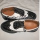 Black/White Ghillie Brogues Leather Upper with Leather Sole