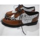 Brown/White Ghillie Brogues Leather Upper with Leather Sole