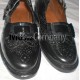 Black Silver Buckle Kilt Ghillie Brogues Leather Upper with Leather Sole