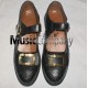 Black Gold Buckle Kilt Ghillie Brogues Leather Upper with Leather Sole