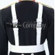 White Leather Bass Drummers Harness