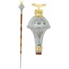 Engraved Head Drum Major Mace Stick