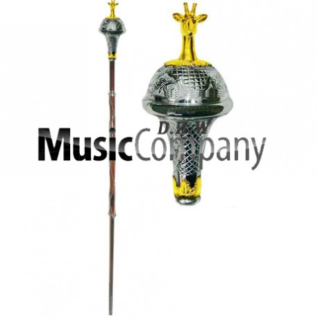 Engraved Head Drum Major Mace Stick