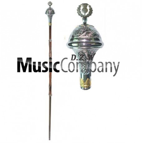 Engraved Head Drum Major Mace Stick