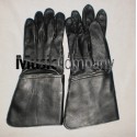 Black Leather Drum Majors Gauntlet Gloves